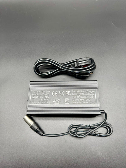 52V 3A XLR Head 3 Pin Charger 58.8V For Lithium Ion Batteries