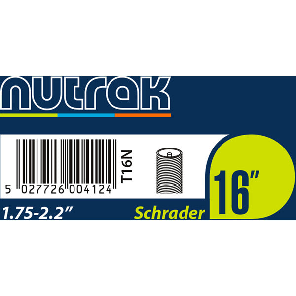 Nutrak 16"x1.75-2.2 Schrader Valve Inner Tube