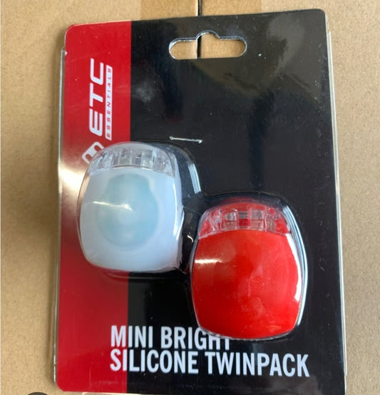 ETC Essentials- Mini Bright Silicone Twin Pack Bicycle Lights